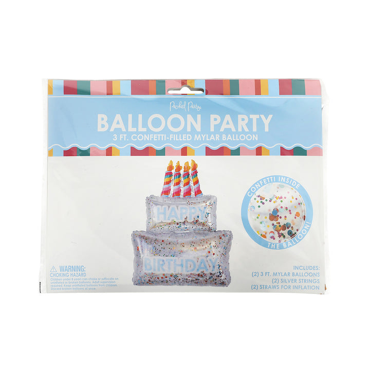 Packed Party Have Your Cake Confetti Filled Birthday Cake Balloons (Set of 2)