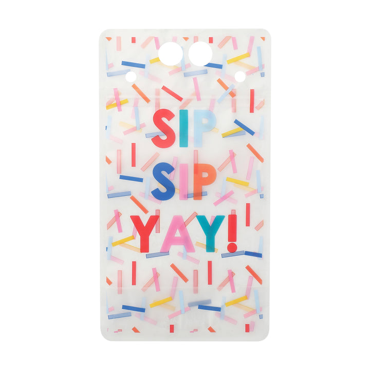 Packed Party Sip Sip Yay 4-Count Reusable Drink Pouches with Straws