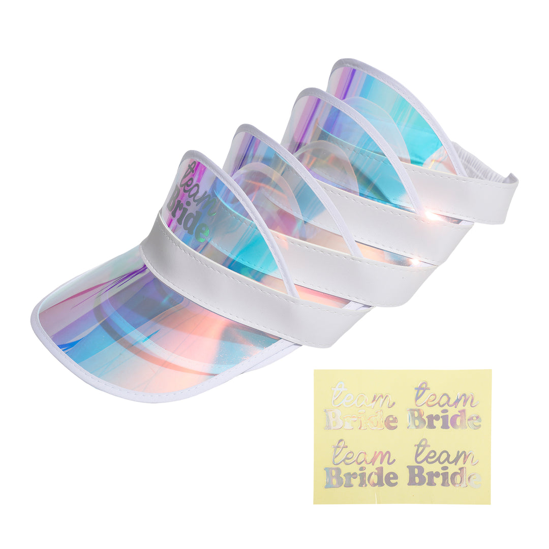 Packed Party Team Bride 4-Pack Holographic Visors