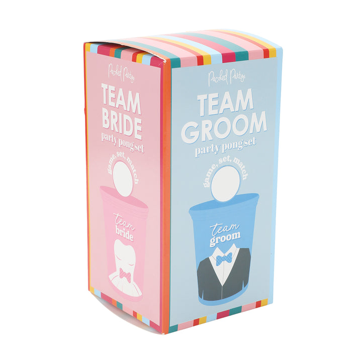 Packed Party Team Bride Groom 12-Piece Bridal Pong Game Set
