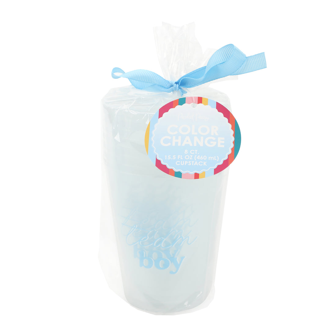 Packed Party Team Boy 8-Pack Cup Stack Color Changing Reusable Cups