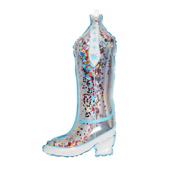 Packed Party Cowboy Boot Confetti-Filled Mylar Balloon