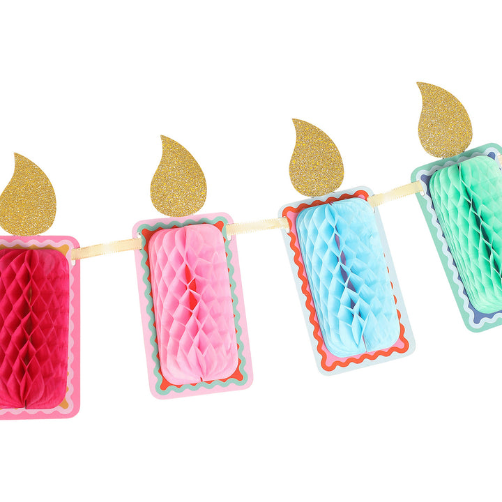 Make A Wish Honeycomb Birthday Candle Banner