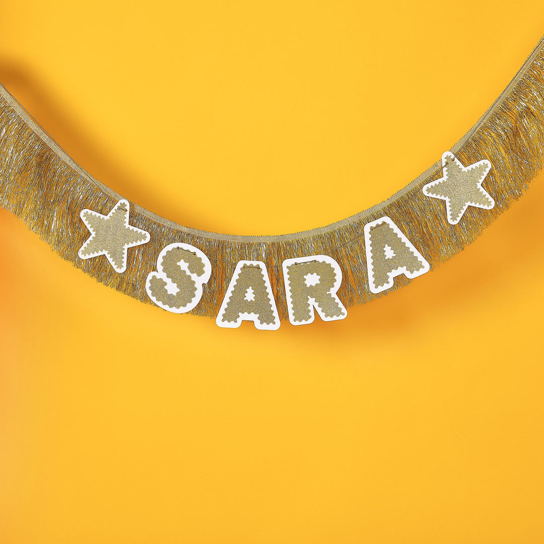 Customize Me Gold Fringe Reusable Party Garland
