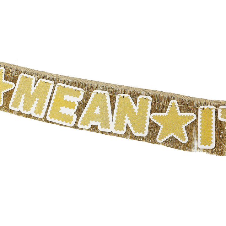Customize Me Gold Fringe Reusable Party Garland