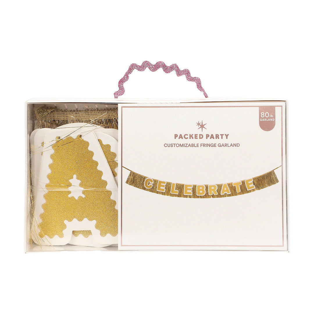 Customize Me Gold Fringe Reusable Party Garland