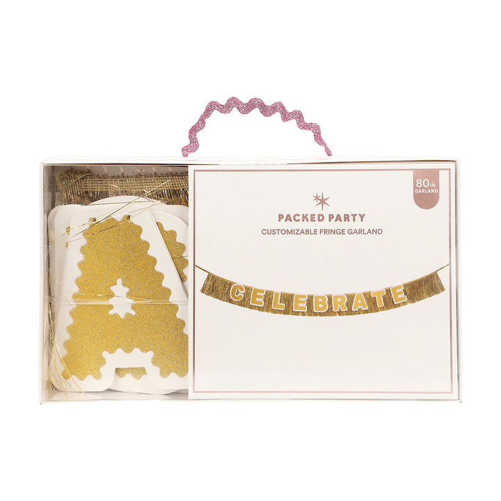 Customize Me Gold Fringe Reusable Party Garland