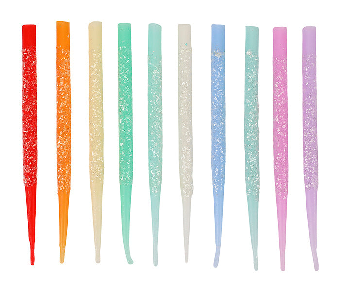 Glitter Wishes Rainbow Birthday Candle Set (10 ct)