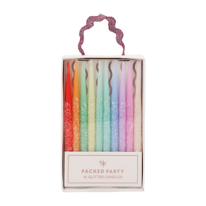 Glitter Wishes Rainbow Birthday Candle Set (10 ct)