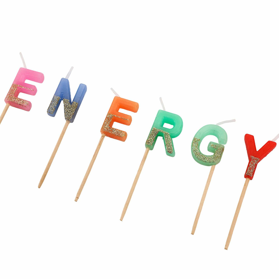 Big Birthday Energy Glitter Birthday Candles Set
