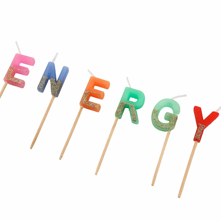 Big Birthday Energy Glitter Birthday Candles Set