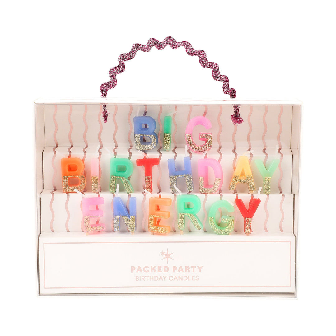 Big Birthday Energy Glitter Birthday Candles Set