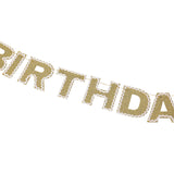 Happy Birthday Gold Reusable Banner