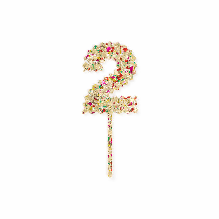 Confetti Time Number Cake Toppers - 2