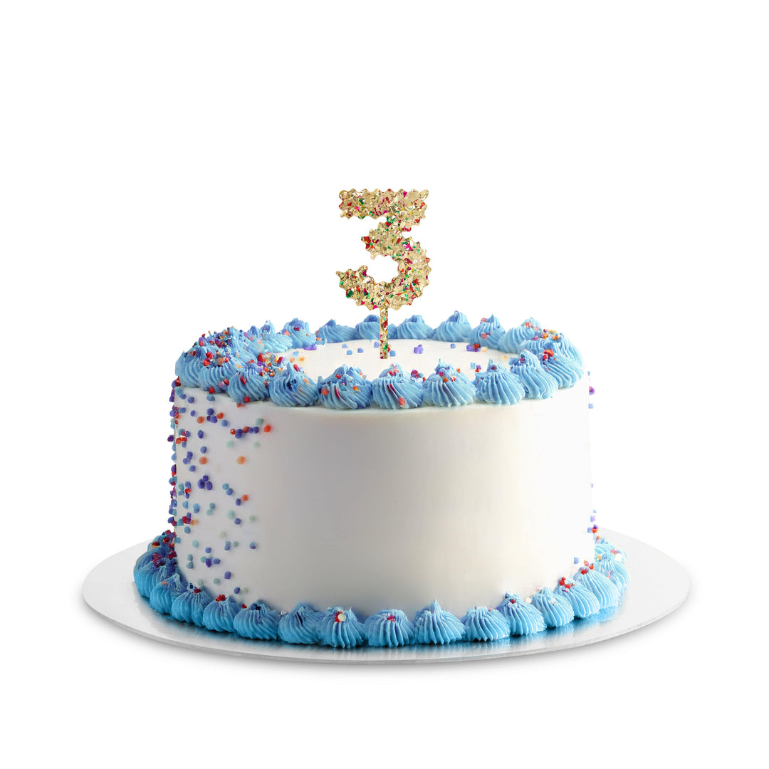 Confetti Time Number Cake Toppers - 3