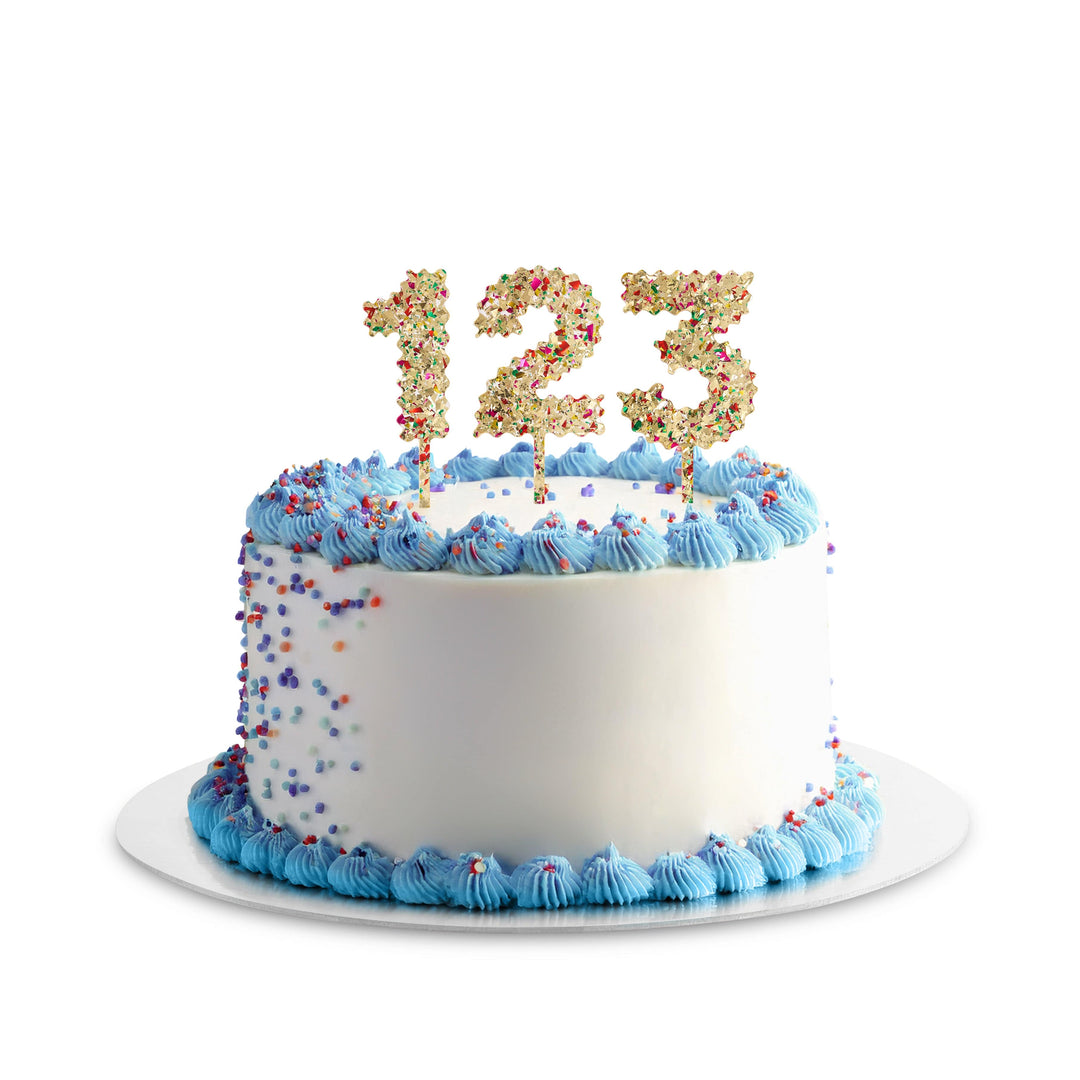 Confetti Time Number Cake Toppers - 5