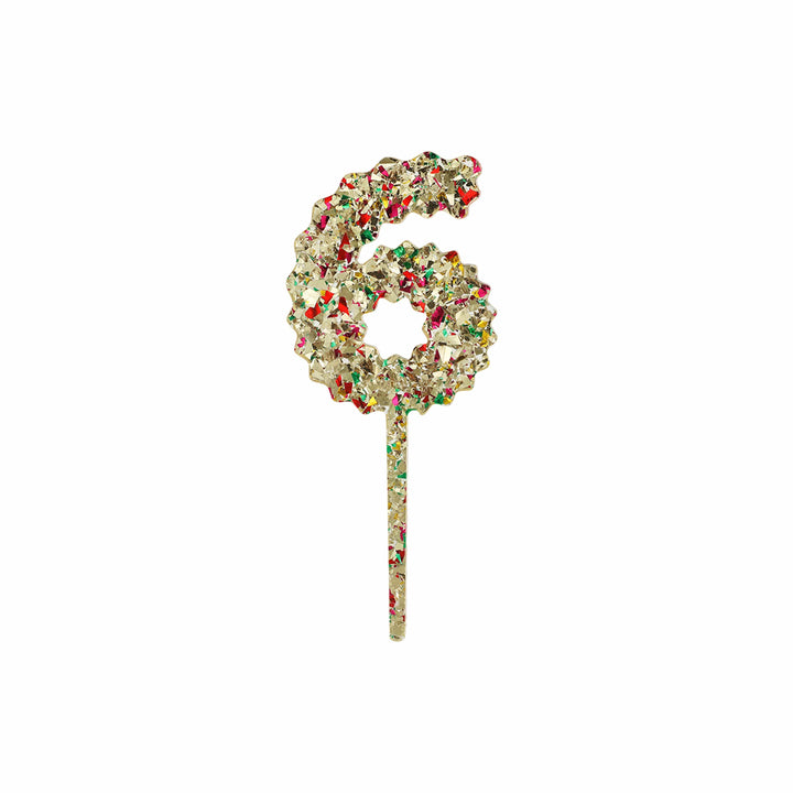 Confetti Time Number Cake Toppers - 6