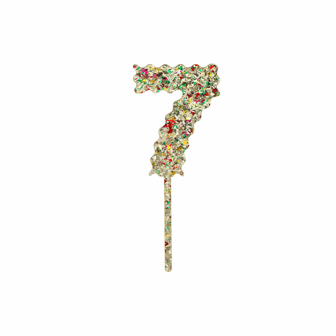 Confetti Time Number Cake Toppers - 7