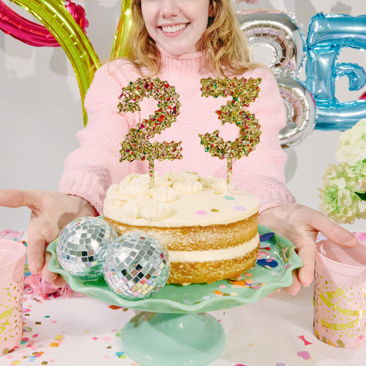 Confetti Time Number Cake Toppers - 8