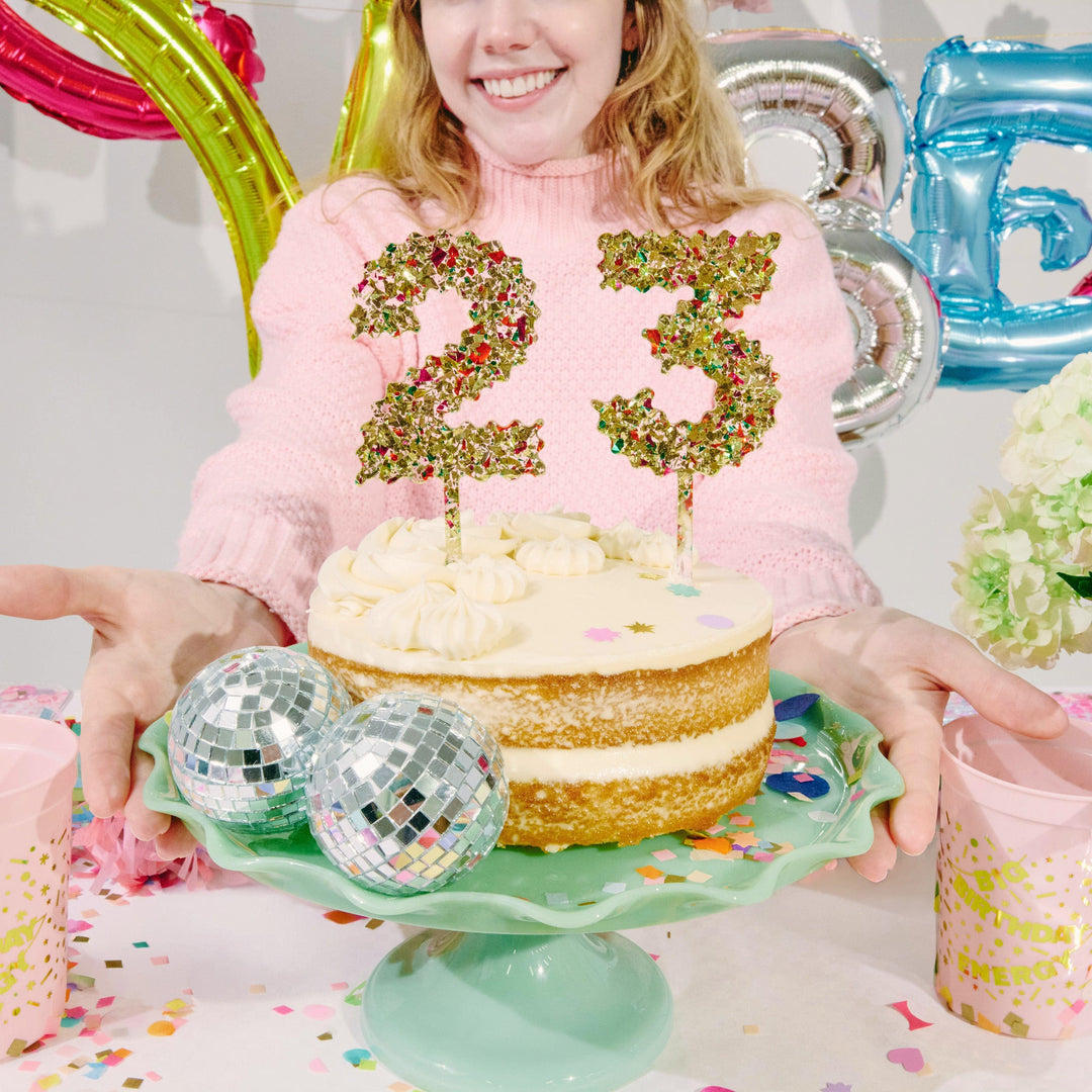 Confetti Time Number Cake Toppers - 9
