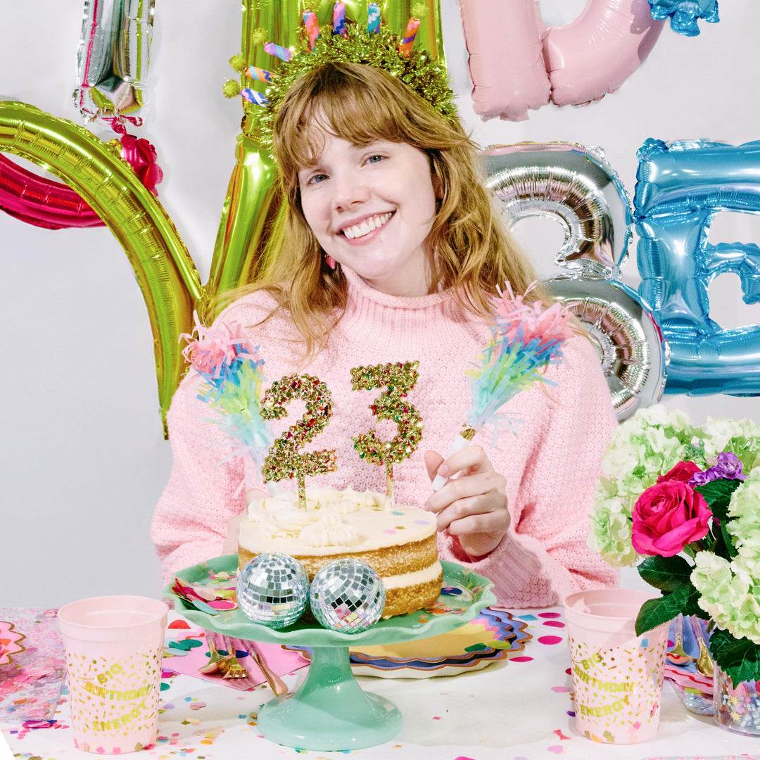 Confetti Time Number Cake Toppers - 9