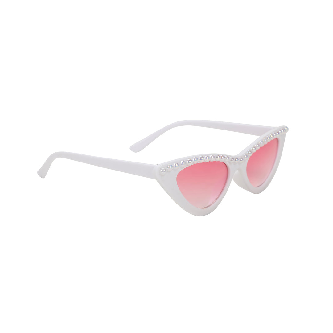 Packed Party 4-Pack Bride &amp; Babes Bachelorette &amp; Wedding Novelty Glasses Pink and White with Pearl Accents and Pink Lenses