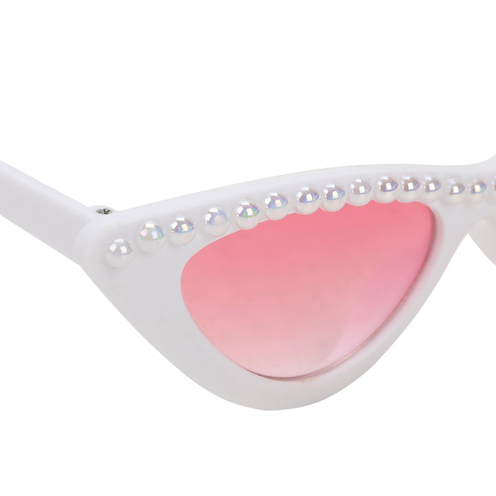 Packed Party 4-Pack Bride &amp; Babes Bachelorette &amp; Wedding Novelty Glasses Pink and White with Pearl Accents and Pink Lenses