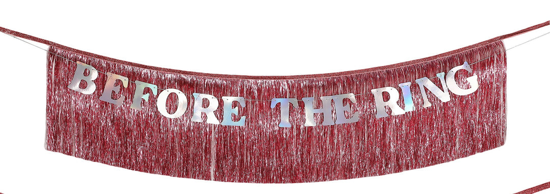 Packed Party Last Fling Before The Ring Metallic Letter Pink Fringe Shiny Garland for Bachelorette Parties and Wedding Showers