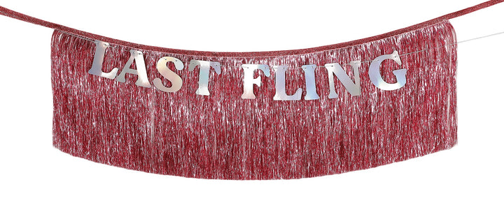 Packed Party Last Fling Before The Ring Metallic Letter Pink Fringe Shiny Garland for Bachelorette Parties and Wedding Showers