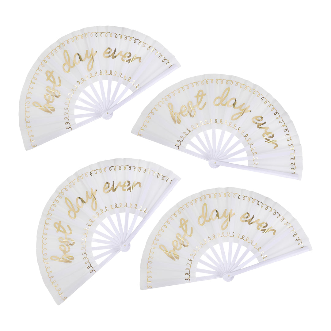 Packed Party Best Day Ever 4-Pack Novelty Jumbo Bridal Fans