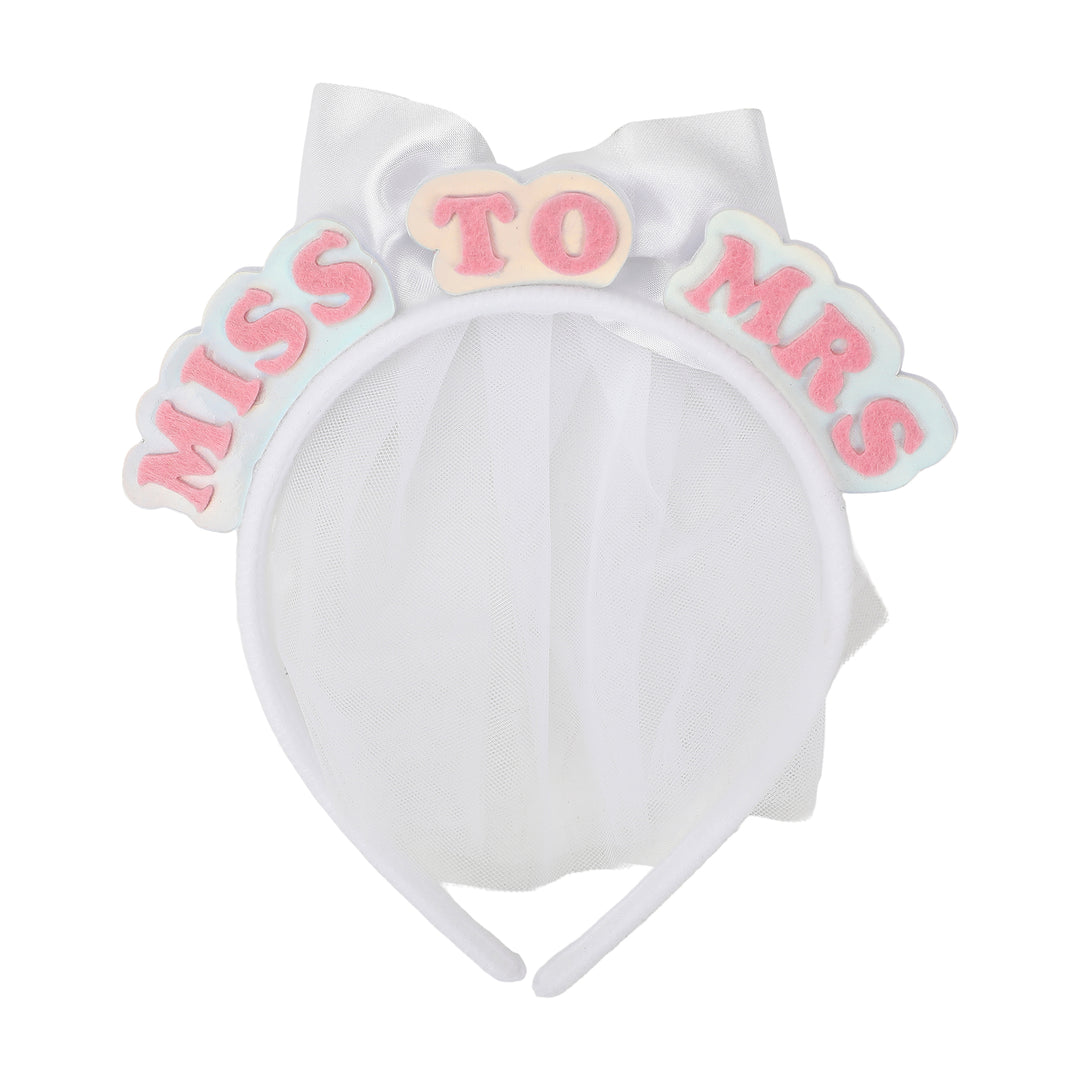 Packed Party Miss To Mrs &amp; Bride Squad 4-pack Novelty Bridal Headbands for Bachelorette Parties and Bridal Showers