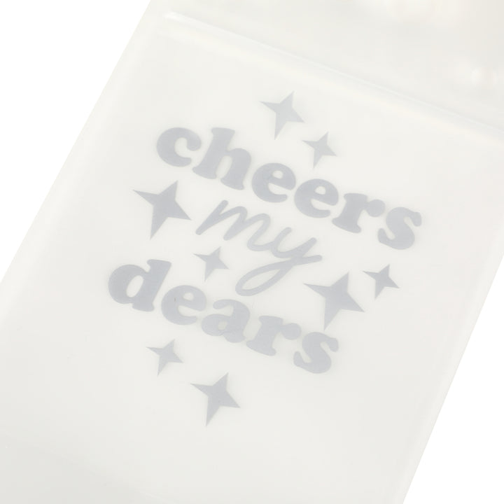 Packed Party Cheers My Dears 4-Pack Reusable Drink Pouch and Straw Set