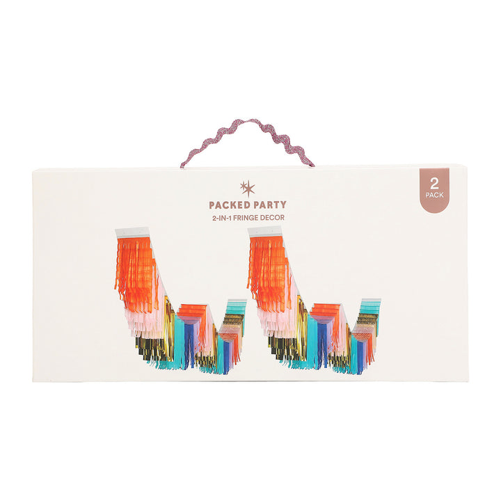 The Big Frill Multicolor Fringe Canopy Banners (set of 2)