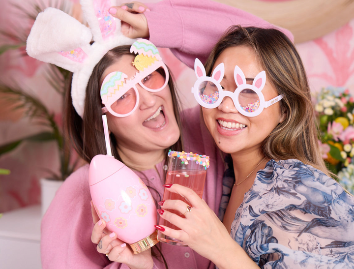 Hop-To-It Confetti Novelty Glasses (Single or Set of 4)