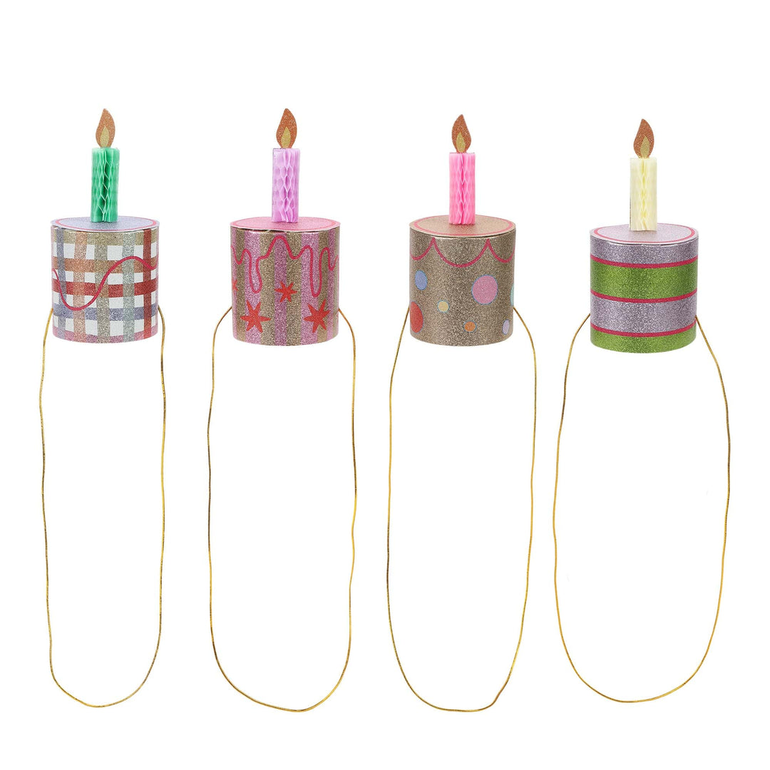 Mini Birthday Cake Party Hats (4 ct)