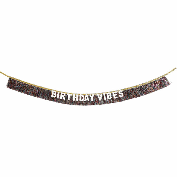 Birthday Vibes Tinsel &amp; Glitter Sash