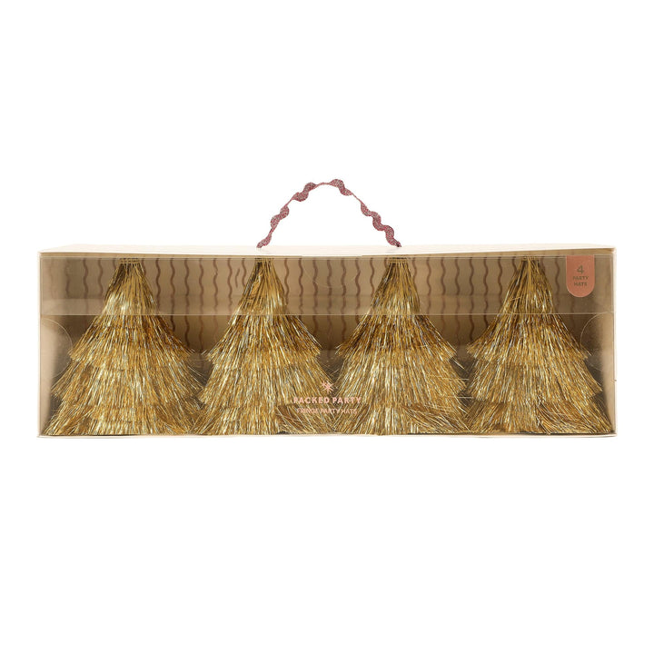 Golden Girl Mini Gold Fringe Party Hats (4 ct)