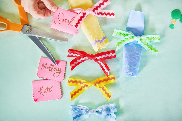 Multicolor Ric Rac Clip-On Bow Set (5 count)