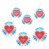 Decorative Valentine Hearts Pack - Garland & Table Decor (set of 6)
