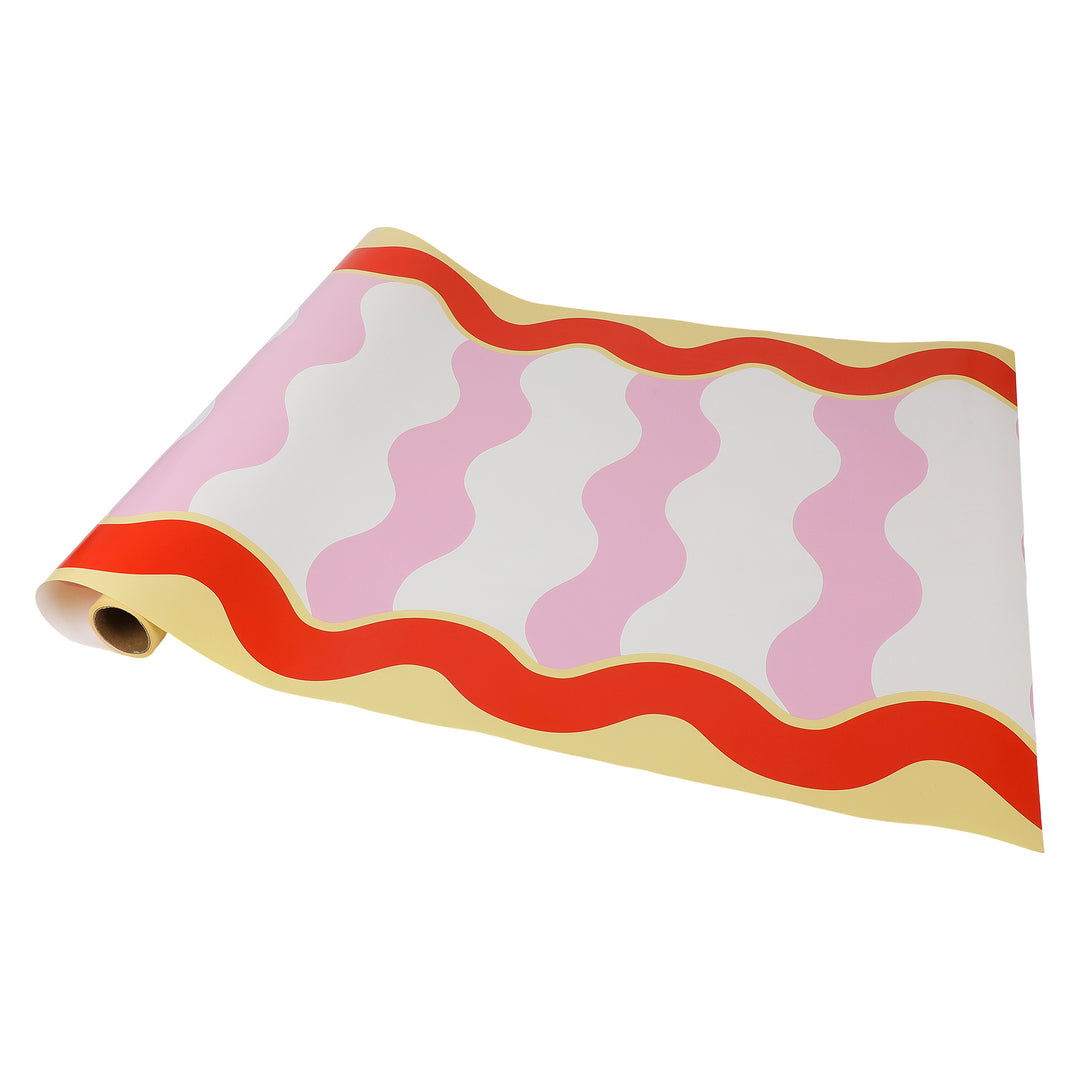 Groovy Waves Paper Table Runner (25 foot, cut to fit)