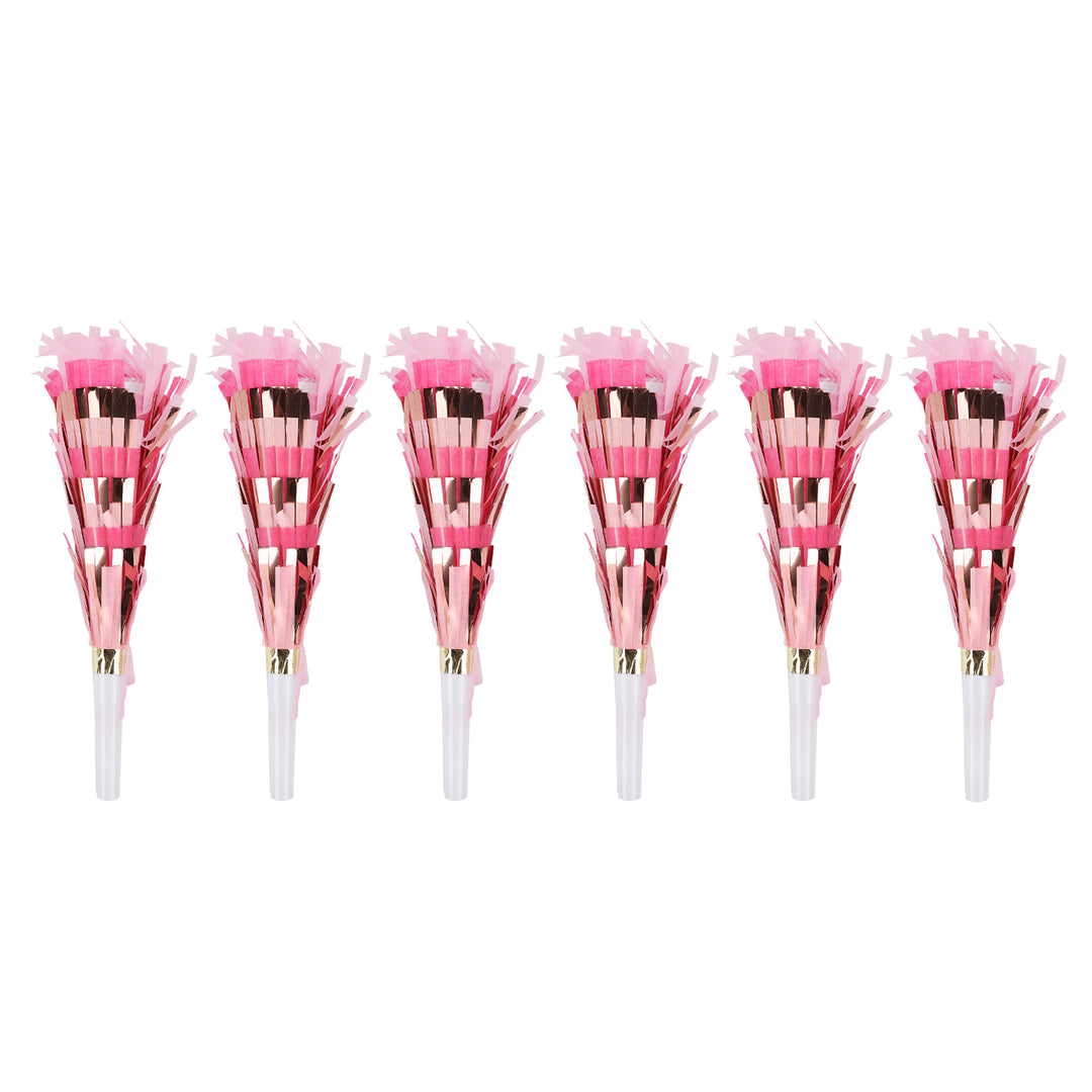 Pop of Pink Confetti Party Blowers (6 ct)