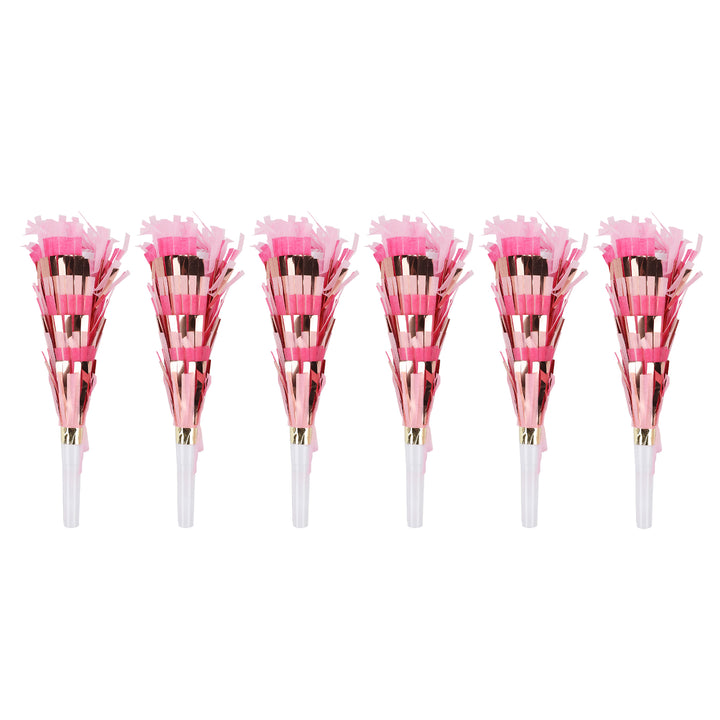 Pop of Pink Confetti Party Blowers (6 ct)