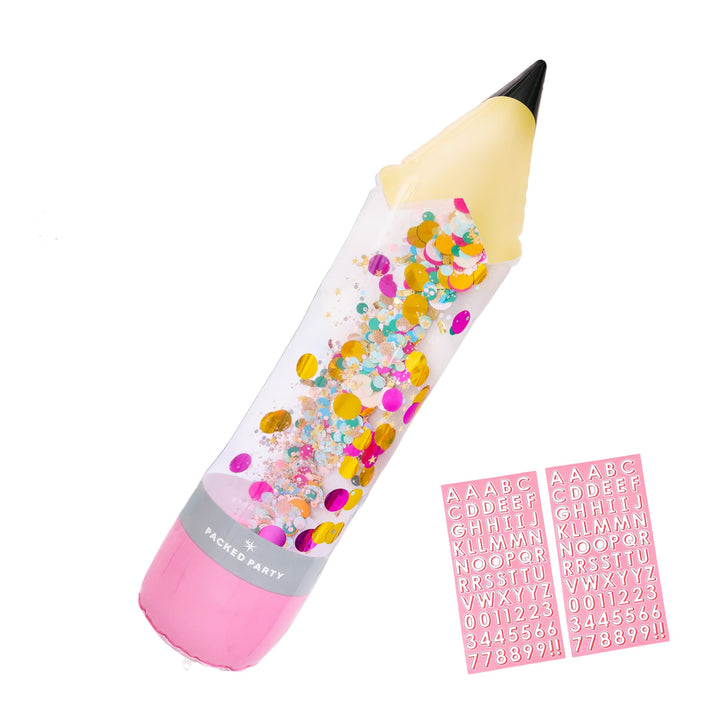 Packed Party Customizable Jumbo Inflatable Pencil And Sticker Kit