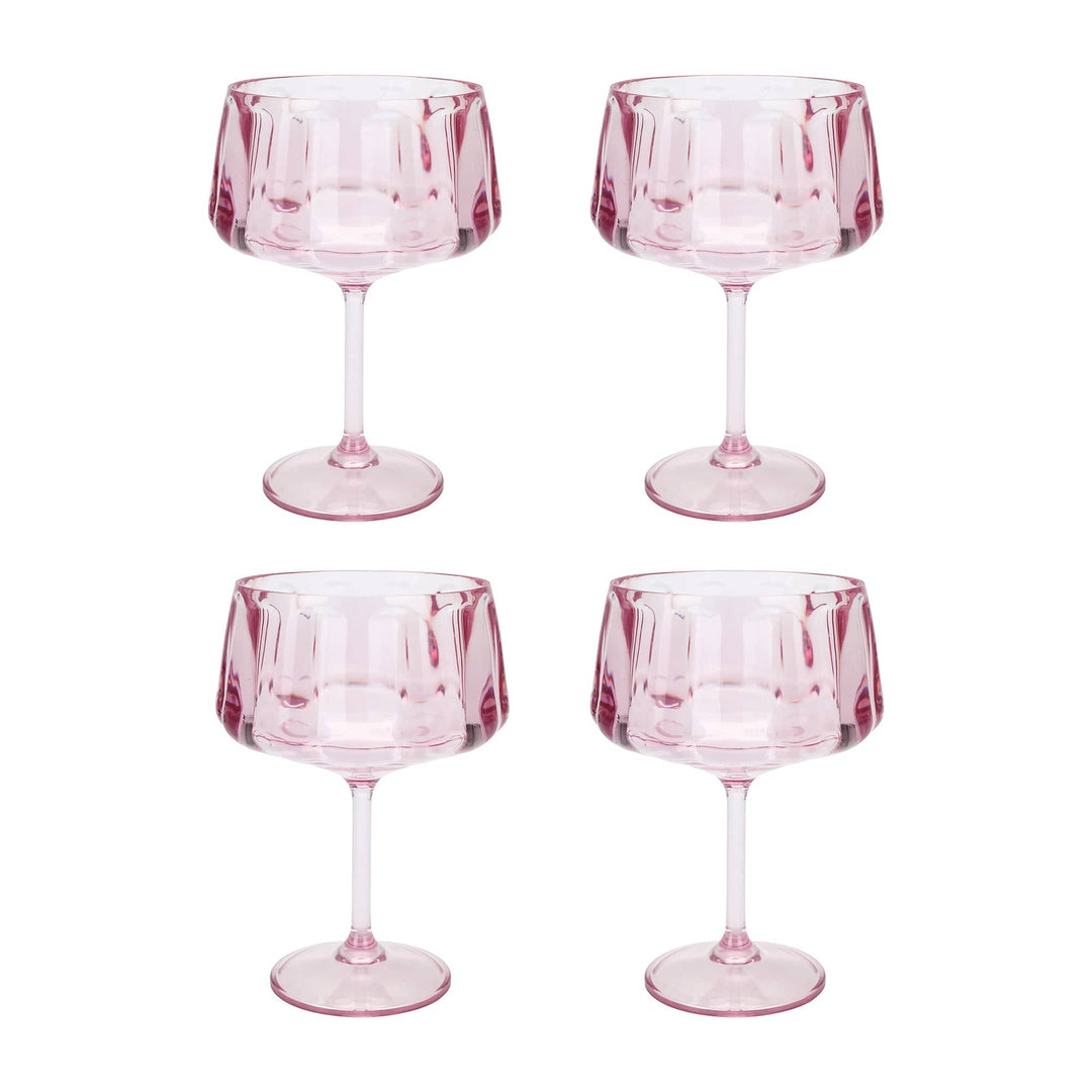 Pretty in Pink Coupe Glasses (set of 4)