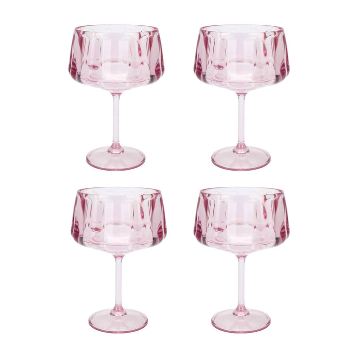 Pretty in Pink Coupe Glasses (set of 4)