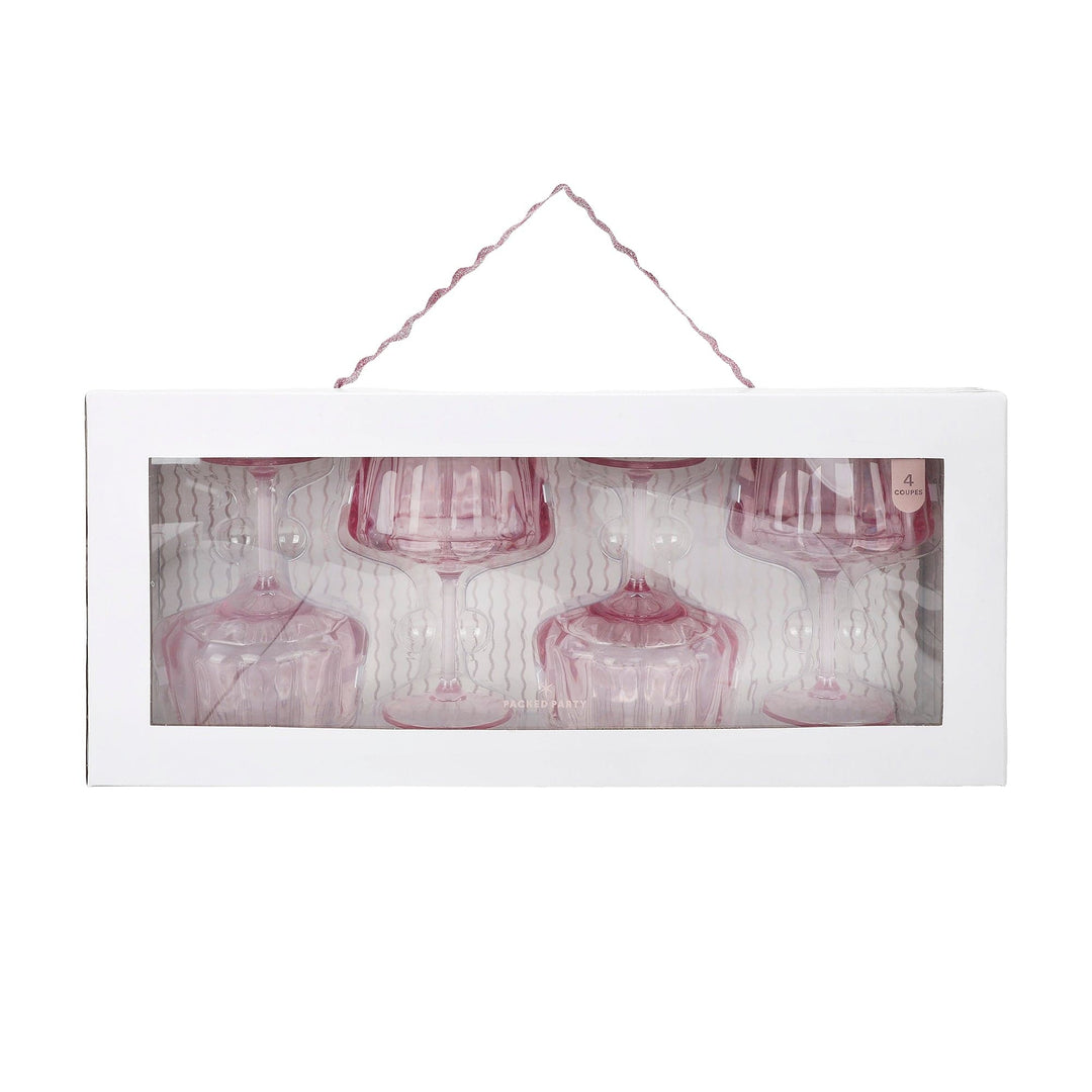 Pretty in Pink Coupe Glasses (set of 4)
