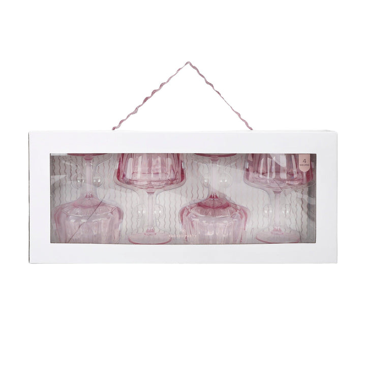 Pretty in Pink Coupe Glasses (set of 4)