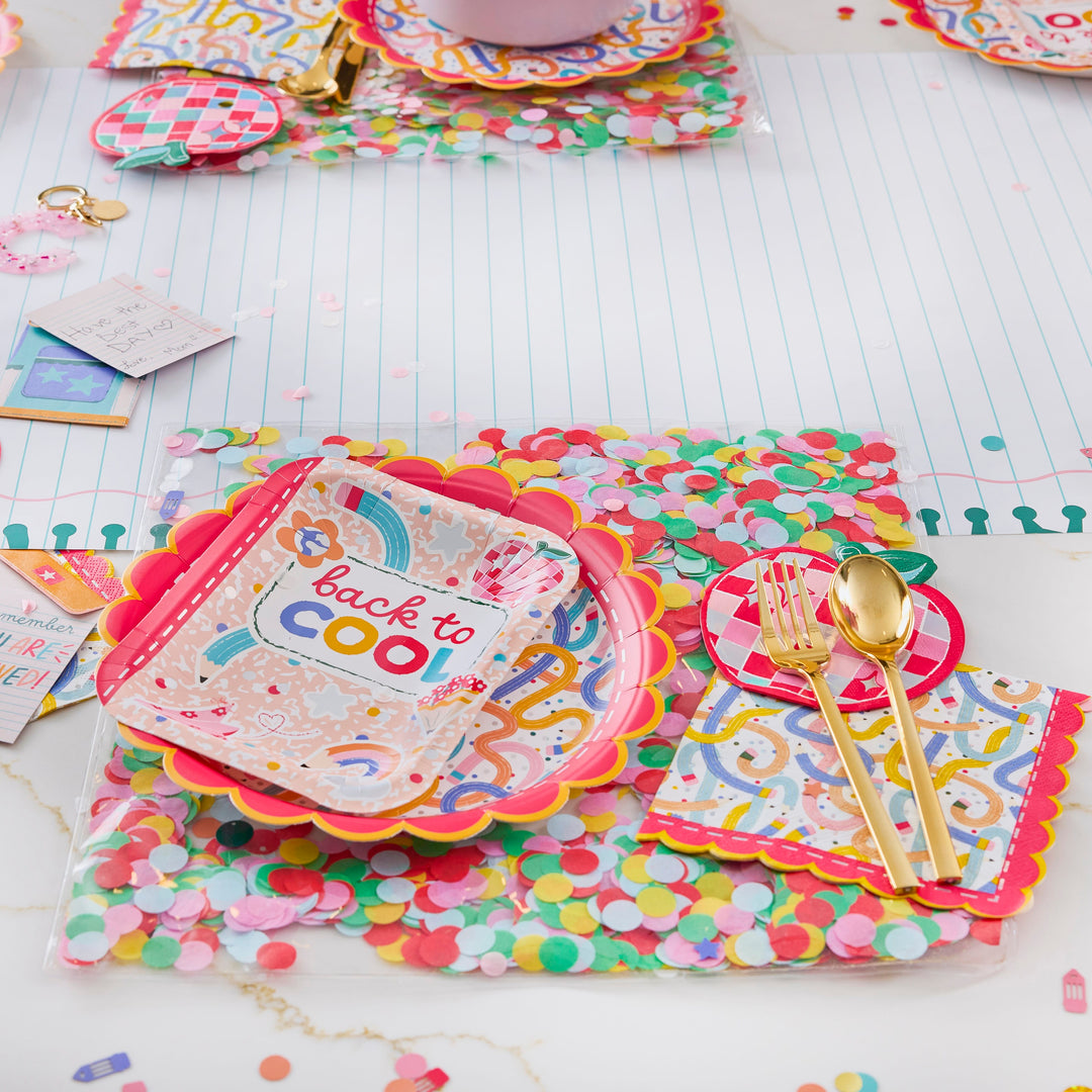 Packed Party Confetti Square Placemat Party Decor