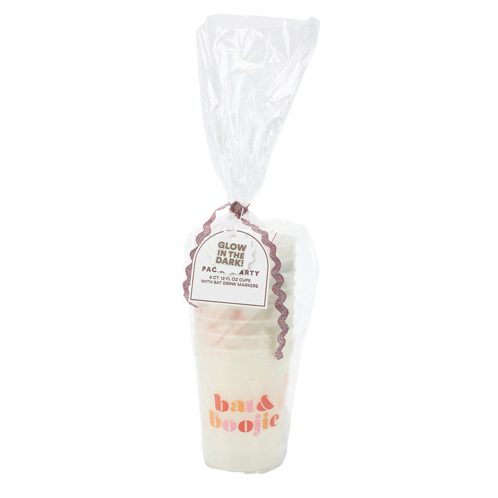 BAT &amp; BOOJIE GLOW-IN-THE-DARK CUPSTACK WITH BAT DRINK MARKERS