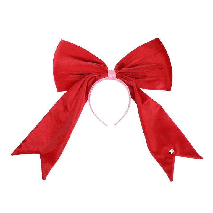 Packed Party Giant Velvet Bow Headband, Red